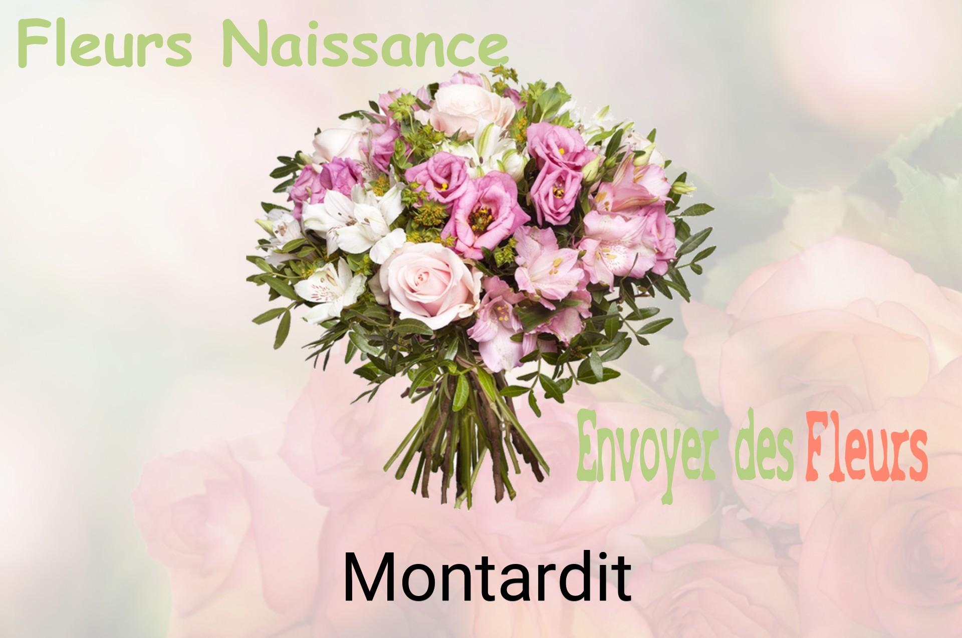 Bouquet de fleurs de naissance livré à Montardit