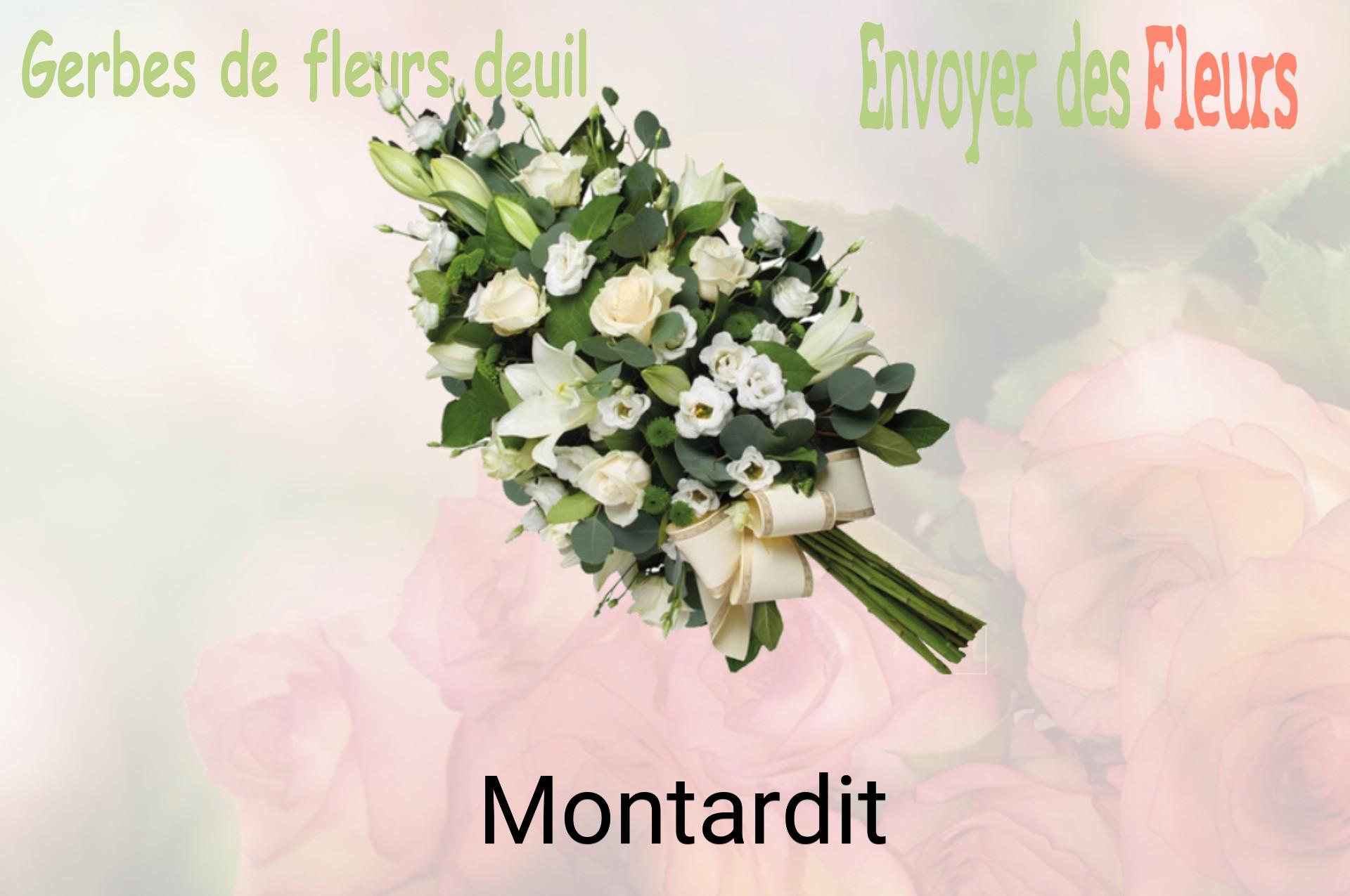 Gerbe de fleurs de deuil livrée à Montardit